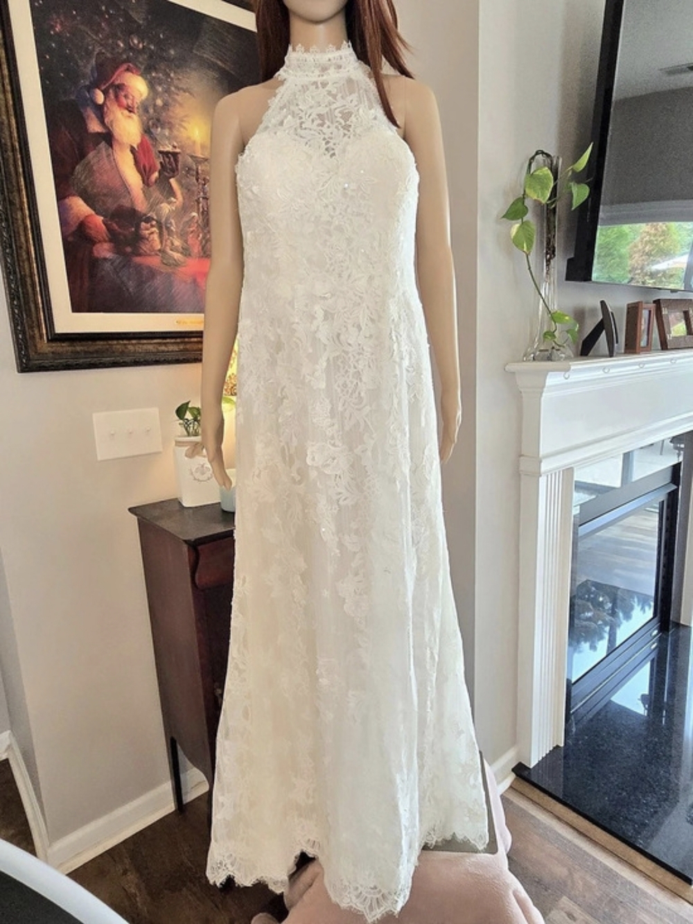 Wedding Dress Melissa Sweet Lace Halter Size 14